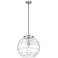Athens 16" Brushed Satin Nickel LED Pendant With Clear Deco Swirl Shad