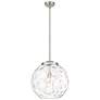 Athens 16" Brushed Satin Nickel Pendant w/ Clear Water Glass Shade