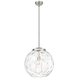 Athens 16" Brushed Satin Nickel Pendant w/ Clear Water Glass Shade Athens 16" Brushed Satin Nickel Pendant w/ Clear Water Glass Shade