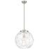 Athens 16" Brushed Satin Nickel Pendant w/ Clear Water Glass Shade