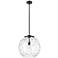 Athens 16" Matte Black Pendant w/ Clear Water Glass Shade