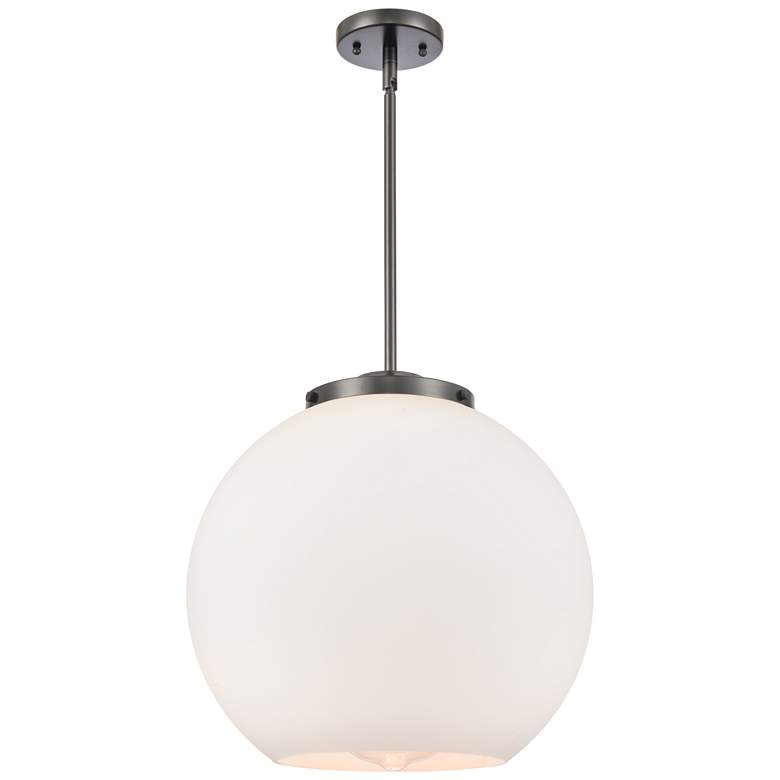 Image 1 Athens 16" Matte Black Pendant w/ Matte White Shade