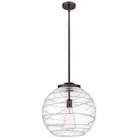 Image1 of Athens 16" Oil Rubbed Bronze Pendant w/ Clear Deco Swirl Shade