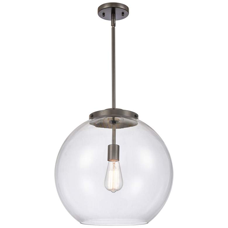 Image 1 Athens 16" Oil Rubbed Bronze Pendant w/ Clear Shade