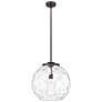 Athens 16" Oil Rubbed Bronze Pendant w/ Clear Water Glass Shade