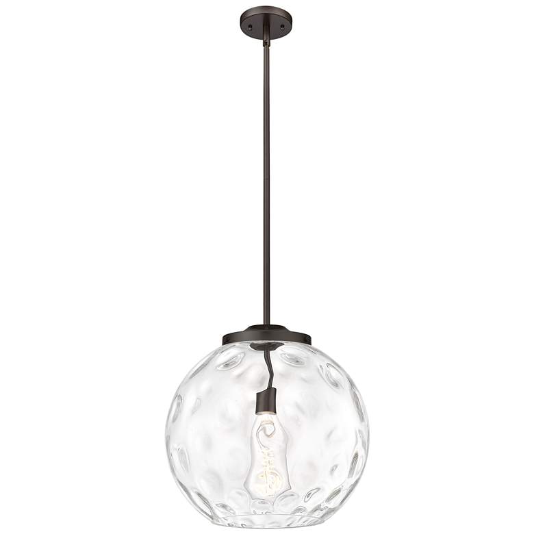Image 1 Athens 16" Oil Rubbed Bronze Pendant w/ Clear Water Glass Shade