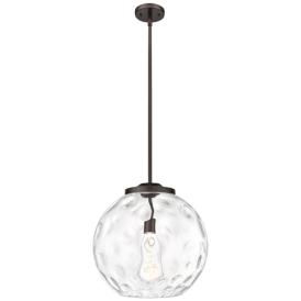 Athens 16" Oil Rubbed Bronze Pendant w/ Clear Water Glass Shade Athens 16" Oil Rubbed Bronze Pendant w/ Clear Water Glass Shade