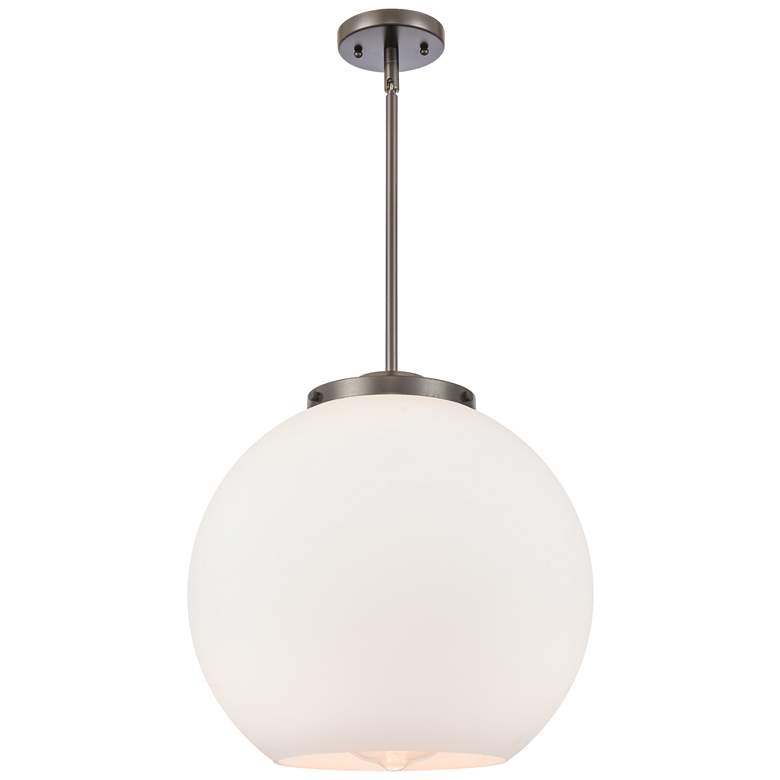 Image 1 Athens 16" Oil Rubbed Bronze Pendant w/ Matte White Shade