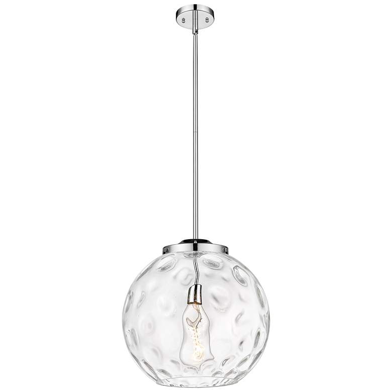 Image 1 Athens 16" Polished Chrome Pendant w/ Clear Water Glass Shade