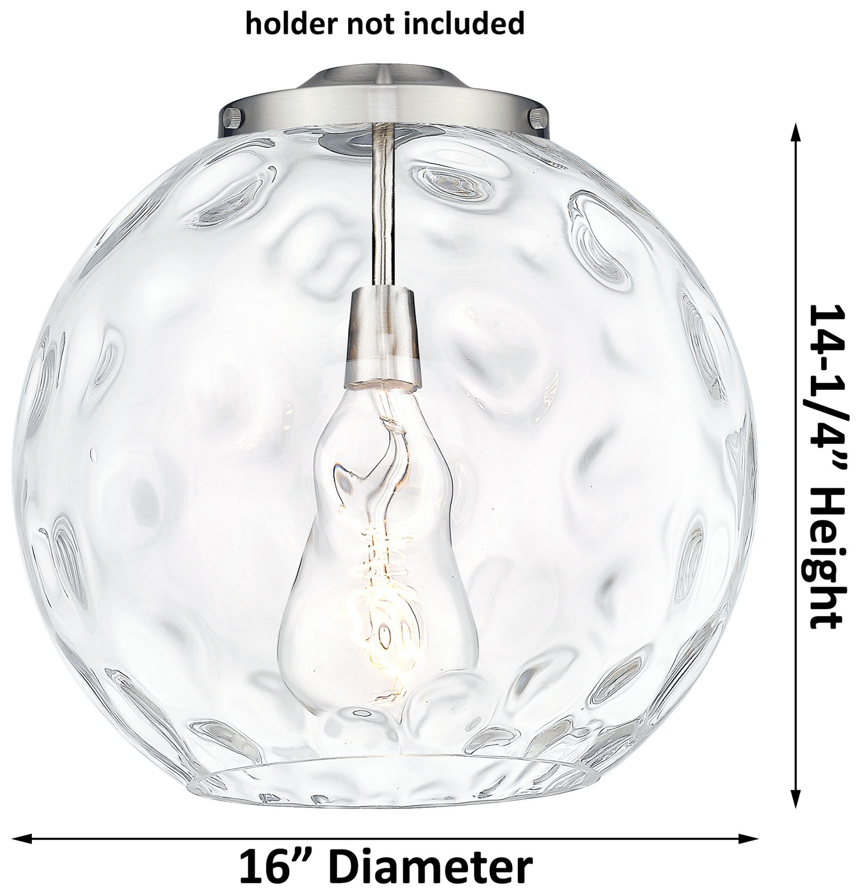 Image 5 Athens 16" Polished Chrome Pendant w/ Clear Water Glass Shade more views