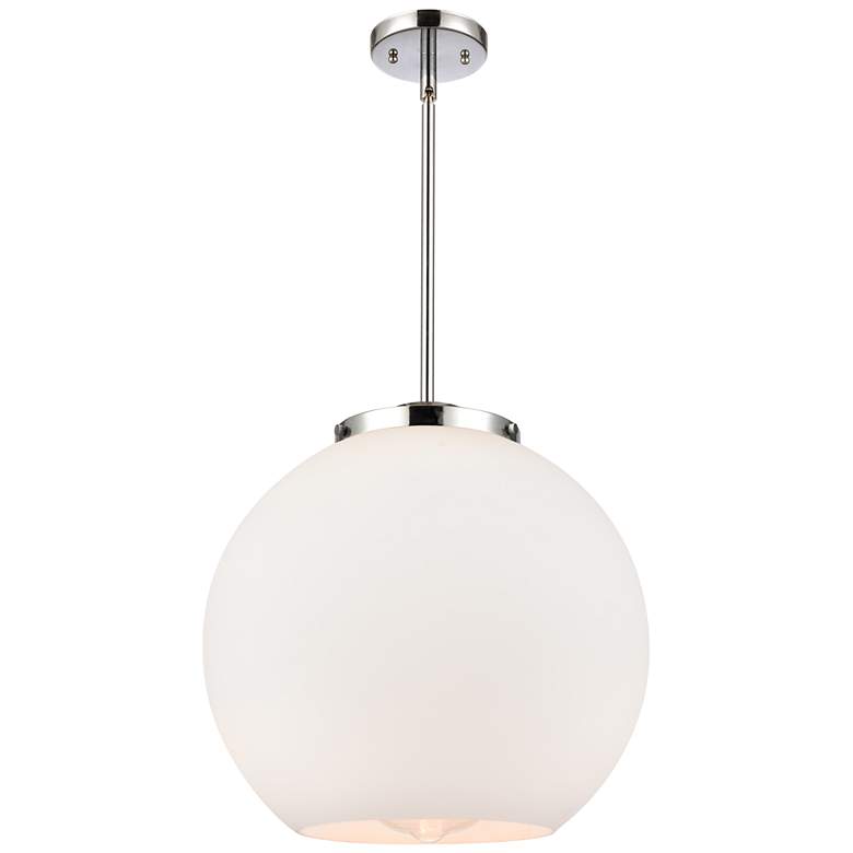 Image 1 Athens 16" Polished Chrome Pendant w/ Matte White Shade