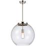 Athens 16" Polished Nickel Pendant w/ Clear Shade
