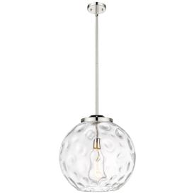 Athens 16" Polished Nickel Pendant w/ Clear Water Glass Shade Athens 16" Polished Nickel Pendant w/ Clear Water Glass Shade