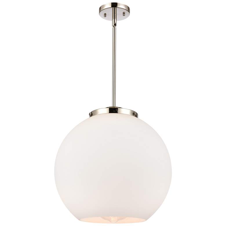Image 1 Athens 16" Polished Nickel Pendant w/ Matte White Shade