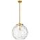 Athens 16" Satin Gold Pendant w/ Clear Water Glass Shade