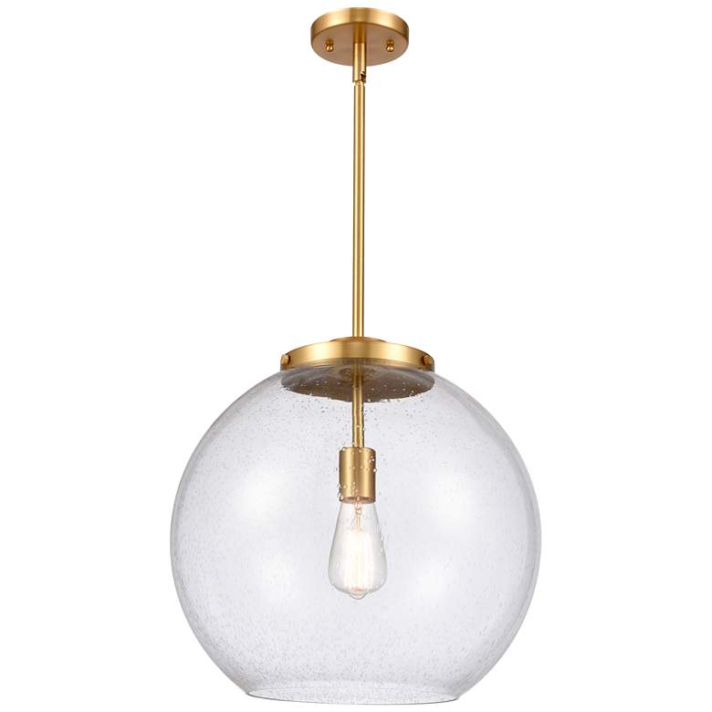 Image 1 Athens 16" Satin Gold Pendant w/ Seedy Shade