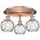 Athens 17.63" Wide 3 Light Antique Copper Flush Mount w/ Water Glass S