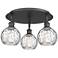 Athens 17.63" Wide 3 Light Matte Black Flush Mount With Water Glass Sh