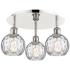 Athens 17.63" Wide 3 Light Polished Nickel Flush Mount w/ Water Glass 