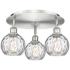 Athens 17.63" Wide 3 Light Satin Nickel Flush Mount With Water Glass S