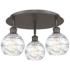 Athens 17.63"W 3 Light Oil Rubbed Bronze Flush Mount With Deco Swirl S