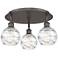 Athens 17.63"W 3 Light Oil Rubbed Bronze Flush Mount With Deco Swirl S