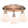 Athens 17.75" Wide 3 Light Antique Copper Flush Mount w/ Matte White S