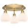 Athens 17.75" Wide 3 Light Brushed Brass Flush Mount With Matte White