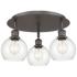 Athens 17.75" Wide 3 Light Oil Rubbed Bronze Flush Mount With Clear Sh