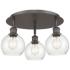 Athens 17.75" Wide 3 Light Oil Rubbed Bronze Flush Mount With Seedy Sh
