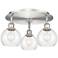 Athens 17.75" Wide 3 Light Satin Nickel Flush Mount With Clear Glass S