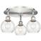 Athens 17.75" Wide 3 Light Satin Nickel Flush Mount With Seedy Glass S
