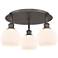 Athens 17.75"W 3 Light Oil Rubbed Bronze Flush Mount w/ Matte White Sh