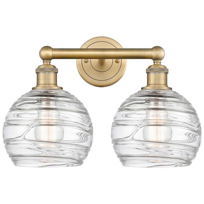 Image 1 Athens 17" Wide 2 Light Brushed Brass Bath Vanity Light w/ Deco Swirl
