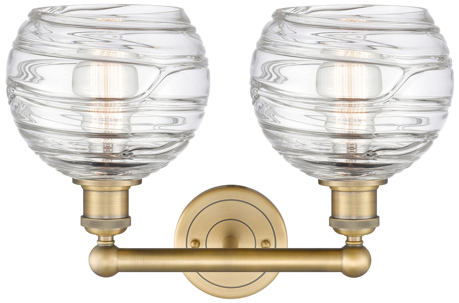 Image 4 Athens 17" Wide 2 Light Brushed Brass Bath Vanity Light w/ Deco Swirl more views