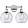 Athens 17" Wide 2 Light Polished Nickel Bath Vanity Light With Seedy S
