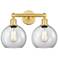Athens 17" Wide 2 Light Satin Gold Bath Vanity Light With Clear Shade