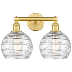 Athens 17&quot; Wide 2 Light Satin Gold Bath Vanity Light With Deco Swirl S