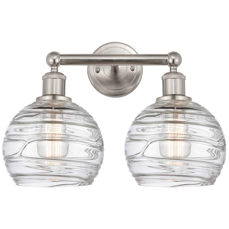 Image 1 Athens 17" Wide 2 Light Satin Nickel Bath Vanity Light w/ Deco Swirl S