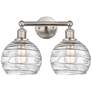 Athens 17" Wide 2 Light Satin Nickel Bath Vanity Light w/ Deco Swirl S