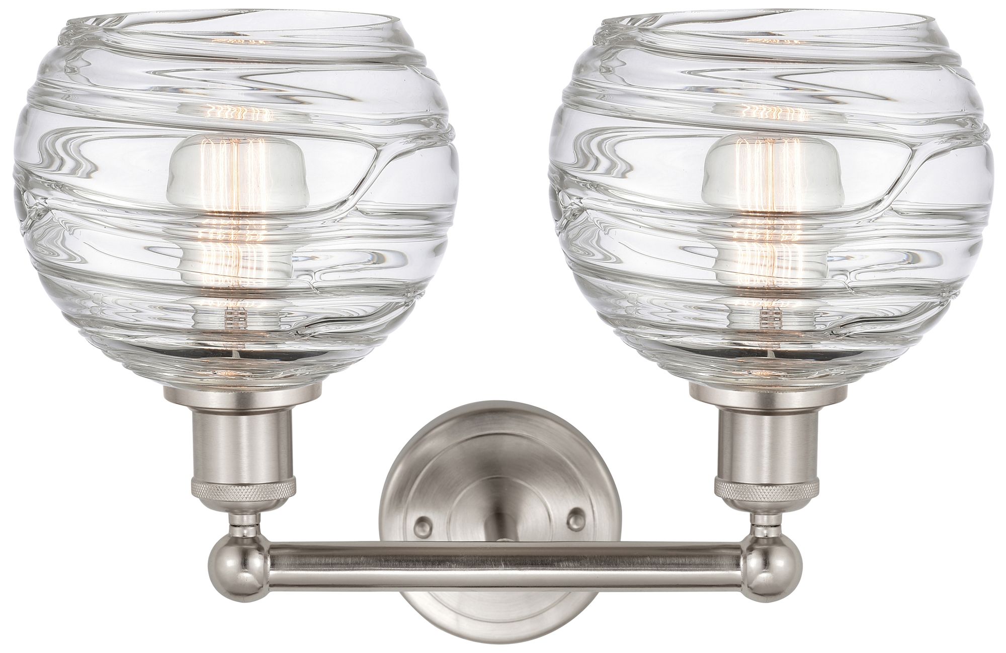Image 2 Athens 17" Wide 2 Light Satin Nickel Bath Vanity Light w/ Deco Swirl S more views