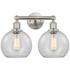 Athens 17" Wide 2 Light Satin Nickel Bath Vanity Light With Clear Shad