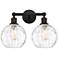 Athens 17"W 2 Light Oil Rubbed Bronze Bath Light w/ Water Glass Shade