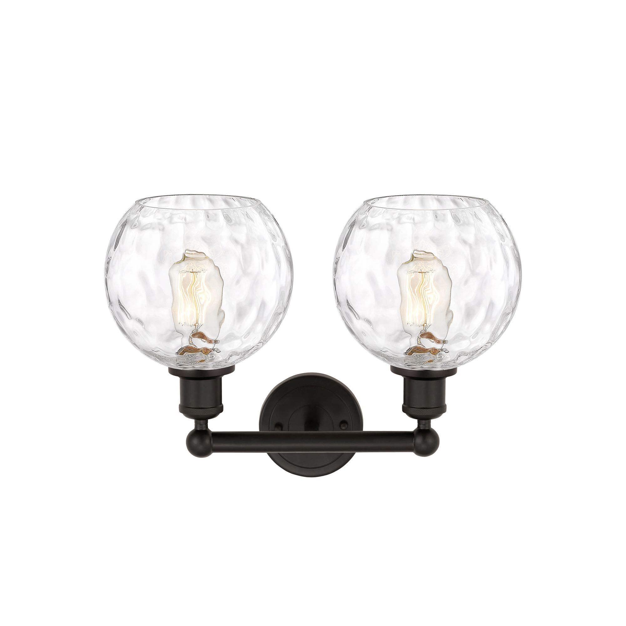 Image 3 Athens 17"W 2 Light Oil Rubbed Bronze Bath Light w/ Water Glass Shade more views