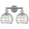 Athens 17"W 2 Light Polished Chrome Bath Vanity Light w/ Deco Swirl Sh