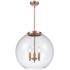 Athens 18.38" 3 Light Copper LED Pendant w/ Clear Shade