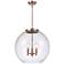 Athens 18.38" 3 Light Copper Pendant w/ Clear Shade