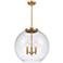 Athens 18.38" 3 Light Satin Gold LED Pendant w/ Clear Shade