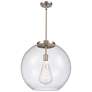 Athens 18.38" Brushed Nickel LED Pendant w/ Seedy Shade