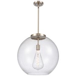 Athens 18.38&quot; Brushed Nickel Pendant w/ Seedy Shade